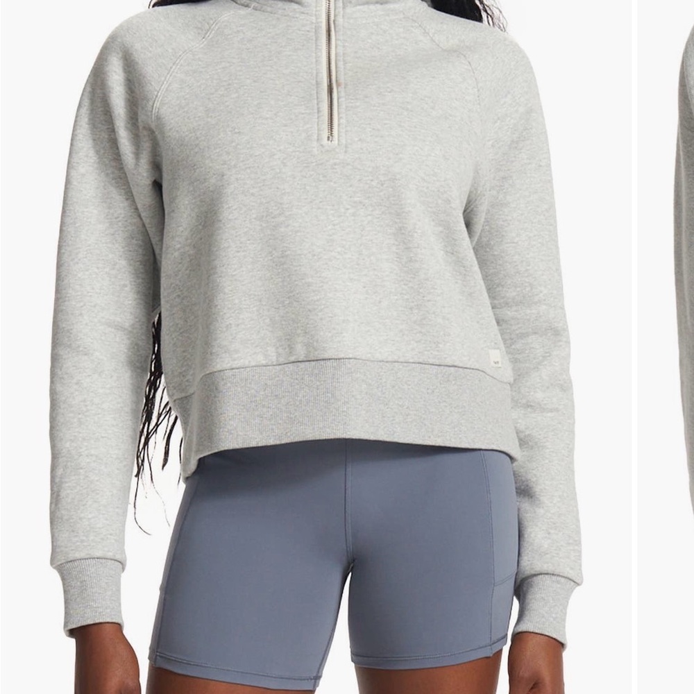 Vuori Restore Half-Zip Women's Light Gray Hoodie